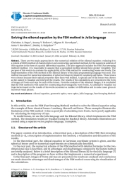 Solving the eikonal equation by the FSM method in Julia language