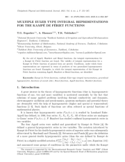 MULTIPLE EULER INTEGRAL REPRESENTATIONS FOR THE KAMP´E DE F´ERIET FUNCTIONS