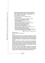 Numerical optimization by the PFEMCT -SIF method of the crack propagation of a linear elastic material
