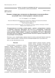 Влияние температуры электролита на образование мелкомасштабных пульсаций тока в газовом разряде с жидким катодом