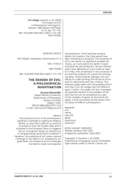 ЗАГАДКА ЗЛА: ФИЛОСОФСКОЕ ИССЛЕДОВАНИЕ