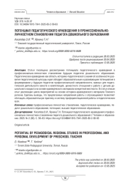 Потенциал педагогического краеведения в профессионально-личностном становлении педагога дошкольного образования