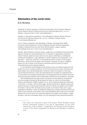 ПРОЦЕСС ЛИКВИДАЦИИ МИРОВОГО КРИЗИСА (ПУБЛИКАЦИЯ СТАТЬИ Б. Д. БРУЦКУСА)