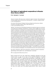 THE FUTURE OF AGRICULTURAL COOPERATIVES IN RUSSIA: DOES THEORY MATTER?