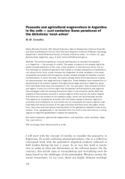 КРЕСТЬЯНЕ И НАЕМНЫЕ СЕЛЬСКОХОЗЯЙСТВЕННЫЕ РАБОЧИЕ В АРГЕНТИНЕ В ХХ-XXI ВЕКЕ: НЕКОТОРЫЕ ПАРАДОКСЫ "СЕЛЬСКО-ГОРОДСКОЙ" ДИХОТОМИИ