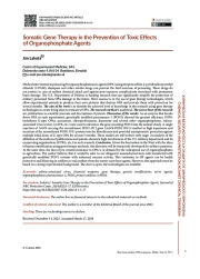 Соматическая генная терапия и предотвращение токсического действия фосфорорганических отравляющих веществ и токсичных химикатов