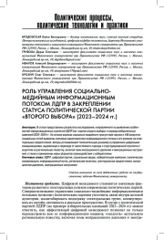 РОЛЬ УПРАВЛЕНИЯ СОЦИАЛЬНО-МЕДИЙНЫМ ИНФОРМАЦИОННЫМ ПОТОКОМ ЛДПР В ЗАКРЕПЛЕНИИ СТАТУСА ПОЛИТИЧЕСКОЙ ПАРТИИ «ВТОРОГО ВЫБОРА» (2023-2024 ГГ.)