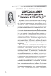 КОНЦЕПТУАЛЬНАЯ МОДЕЛЬ ДИНАМИЧЕСКОГО АНАЛИЗА ЭКОСИСТЕМЫ КОНКУРЕНЦИИ В УСЛОВИЯХ ТРАНСФОРМАЦИОННЫХ ИЗМЕНЕНИЙ РЫНОЧНОЙ СРЕДЫ