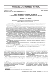 МЕСТО ЭРОЗИОННЫХ СКЛОНОВЫХ ЛАНДШАФТОВ В ОРГАНИЗАЦИИ БАССЕЙНОВЫХ ГЕОСИСТЕМ ВОРОНЕЖСКОЙ ОБЛАСТИ