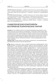 СИМВОЛИЧЕСКИЕ КОМПОНЕНТЫ ВОСПРИЯТИЯ ПОЛИТИЧЕСКИХ ПАРТИЙ