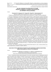 АНАЛИЗ УЯЗВИМОСТИ ДРЕВЕСНЫХ РАСТЕНИЙ, ПРОИЗРАСТАЮЩИХ В УСЛОВИЯХ УРБОЭКОСИСТЕМ (НА ПРИМЕРЕ ГОРОДА ДОНЕЦКА)