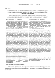 ВЛИЯНИЕ МЕСТА РАСПОЛОЖЕНИЯ ЭКСПЛАНТОВ И КОНЦЕНТРАЦИЙ САХАРОЗЫ НА СОЗДАНИЕ БИОРЕСУРСНОЙ КОЛЛЕКЦИИ ВИНОГРАДА СОРТА БЕЛОБУЛАНЫЙ