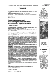 ПЕРВАЯ НАХОДКА ХИМЕРОВОЙ РЫБЫ (HOLOCEPHALI, ’EDAPHODONTIDAE’) В НИЖНЕМ МЕЛУ СРЕДНЕГО ПОВОЛЖЬЯ