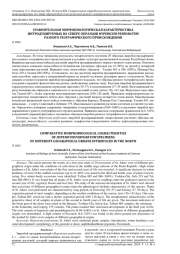 СРАВНИТЕЛЬНАЯ МОРФОБИОЛОГИЧЕСКАЯ ХАРАКТЕРИСТИКА ИНТРОДУЦИРУЕМЫХ НА СЕВЕРЕ ОБРАЗЦОВ HYPERICUM PERFORATUM РАЗНОГО ГЕОГРАФИЧЕСКОГО ПРОИСХОЖДЕНИЯ