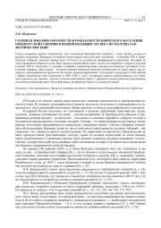 СЕЗОННАЯ ДИНАМИКА БРАЧНОСТИ И РОЖДАЕМОСТИ ЯЗЫЧЕСКОГО НАСЕЛЕНИЯ ОРЕНБУРГСКОЙ ГУБЕРНИИ В ПЕРВОЙ ПОЛОВИНЕ XIX ВЕКА ПО МАТЕРИАЛАМ МЕТРИЧЕСКИХ КНИГ