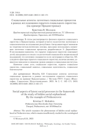 Социальные аспекты латентных социальных процессов в рамках исследования скрытого социального сиротства (на примере Приднестровья)
