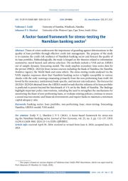 A FACTOR-BASED FRAMEWORK FOR STRESS-TESTING THE NAMIBIAN BANKING SECTOR