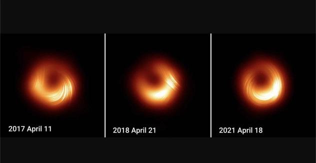 Магнитные поля вокруг черной дыры М87 неожиданно изменили направление